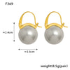 Wholesale Women's Geometric Titanium Steel Electroplated Classic Pearl Earrings