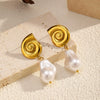 Wholesale Women's Geometric Titanium Steel Electroplated Earrings Light Luxury Highend Jewelry