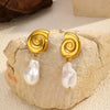 Wholesale Women's Geometric Titanium Steel Electroplated Earrings Light Luxury Highend Jewelry