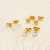 Wholesale Women's Geometric Titanium Steel Electroplated Earrings With Zircon And Pearl Beads