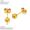 Wholesale Women's Geometric Titanium Steel Electroplated Earrings With Zircon And Pearl Beads
