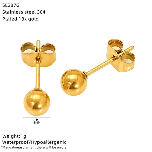 Wholesale Women's Geometric Titanium Steel Electroplated Earrings With Zircon And Pearl Beads