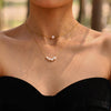 Wholesale Women's Geometric Titanium Steel Electroplated Five Bead Clavicle Necklace