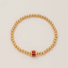 Wholesale Women's Geometric Titanium Steel Electroplated Gold Beads Birthstone Zircon Beaded Bracelet