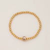 Wholesale Women's Geometric Titanium Steel Electroplated Gold Beads Birthstone Zircon Beaded Bracelet