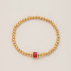 Wholesale Women's Geometric Titanium Steel Electroplated Gold Beads Birthstone Zircon Beaded Bracelet
