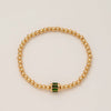 Wholesale Women's Geometric Titanium Steel Electroplated Gold Beads Birthstone Zircon Beaded Bracelet