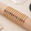Wholesale Women's Geometric Titanium Steel Electroplated Gold Beads Birthstone Zircon Beaded Bracelet