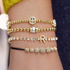Wholesale Women's Geometric Titanium Steel Electroplated Gold Beads Birthstone Zircon Beaded Bracelet