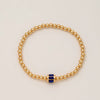 Wholesale Women's Geometric Titanium Steel Electroplated Gold Beads Birthstone Zircon Beaded Bracelet