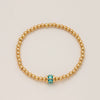 Wholesale Women's Geometric Titanium Steel Electroplated Gold Beads Birthstone Zircon Beaded Bracelet