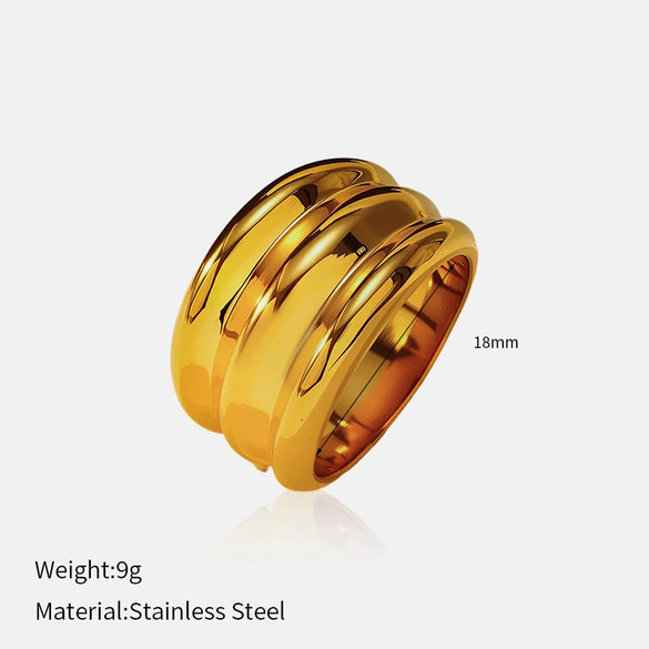 Wholesale Women's Geometric Titanium Steel Electroplated Minimalist Ins Style Finger Ring