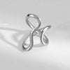 Wholesale Women's Geometric Titanium Steel Electroplated Open Index Finger Ring With Irregular Line Design Exaggerated Minimalist Cool Style
