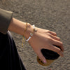 Wholesale Women's Geometric Titanium Steel Electroplated Rhinestone Star Imitation Pearl Bracelet
