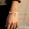 Wholesale Women's Geometric Titanium Steel Electroplated Rhinestone Star Imitation Pearl Bracelet
