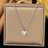 Wholesale Women's Geometric Titanium Steel Electroplated Rice Bead Chain Necklace