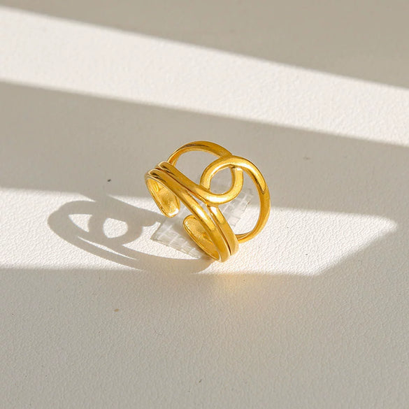 Wholesale Women's Geometric Titanium Steel Electroplated Ring