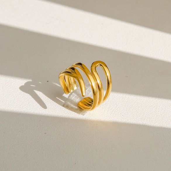 Wholesale Women's Geometric Titanium Steel Electroplated Ring