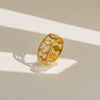Wholesale Women's Geometric Titanium Steel Electroplated Ring