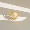 Wholesale Women's Geometric Titanium Steel Electroplated Ring