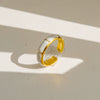 Wholesale Women's Geometric Titanium Steel Electroplated Ring