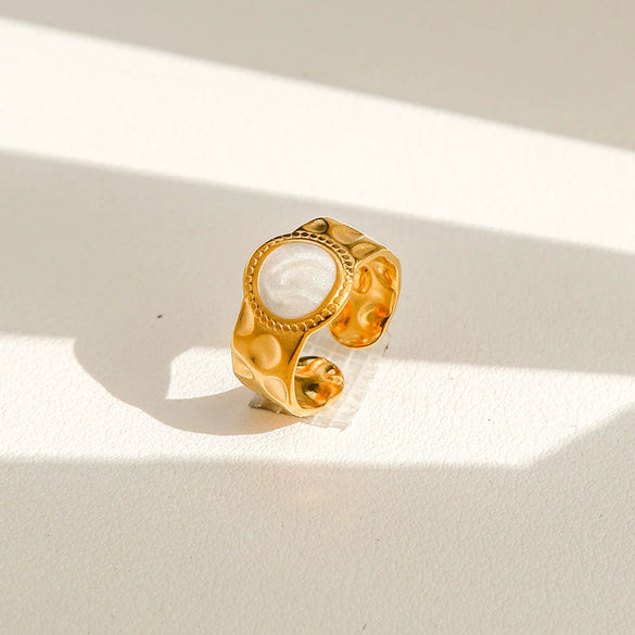 Wholesale Women's Geometric Titanium Steel Electroplated Ring