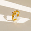 Wholesale Women's Geometric Titanium Steel Electroplated Ring