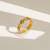 Wholesale Women's Geometric Titanium Steel Electroplated Ring