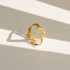 Wholesale Women's Geometric Titanium Steel Electroplated Ring