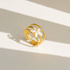 Wholesale Women's Geometric Titanium Steel Electroplated Ring