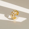 Wholesale Women's Geometric Titanium Steel Electroplated Ring