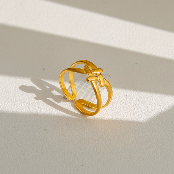 Wholesale Women's Geometric Titanium Steel Electroplated Ring