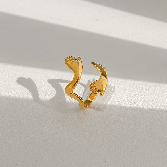 Wholesale Women's Geometric Titanium Steel Electroplated Ring