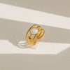 Wholesale Women's Geometric Titanium Steel Electroplated Ring