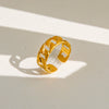 Wholesale Women's Geometric Titanium Steel Electroplated Ring