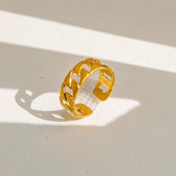 Wholesale Women's Geometric Titanium Steel Electroplated Ring