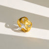 Wholesale Women's Geometric Titanium Steel Electroplated Ring