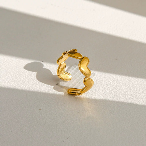 Wholesale Women's Geometric Titanium Steel Electroplated Ring