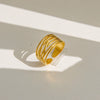 Wholesale Women's Geometric Titanium Steel Electroplated Ring