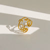 Wholesale Women's Geometric Titanium Steel Electroplated Ring