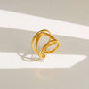 Wholesale Women's Geometric Titanium Steel Electroplated Ring