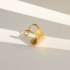Wholesale Women's Geometric Titanium Steel Electroplated Ring