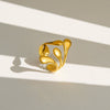 Wholesale Women's Geometric Titanium Steel Electroplated Ring