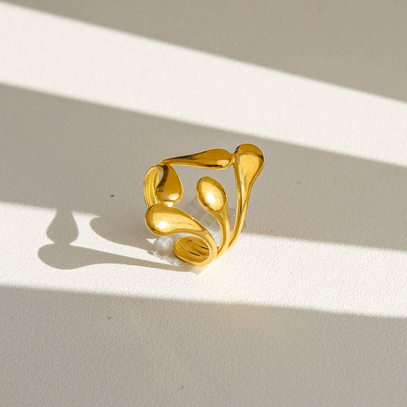 Wholesale Women's Geometric Titanium Steel Electroplated Ring