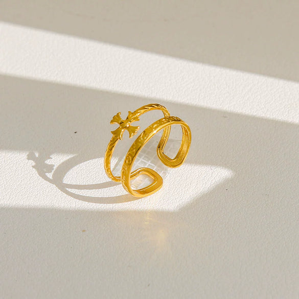 Wholesale Women's Geometric Titanium Steel Electroplated Ring
