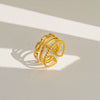 Wholesale Women's Geometric Titanium Steel Electroplated Ring