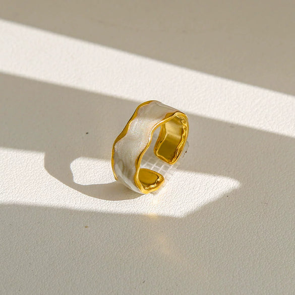 Wholesale Women's Geometric Titanium Steel Electroplated Ring