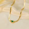 Wholesale Women's Geometric Titanium Steel Electroplated Snake Bone Chain Inlaid With Rhinestone Bracelet Necklace
