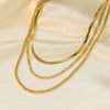 Wholesale Women's Geometric Titanium Steel Electroplated Snake Bone Chain Necklace In Ins Cold Style