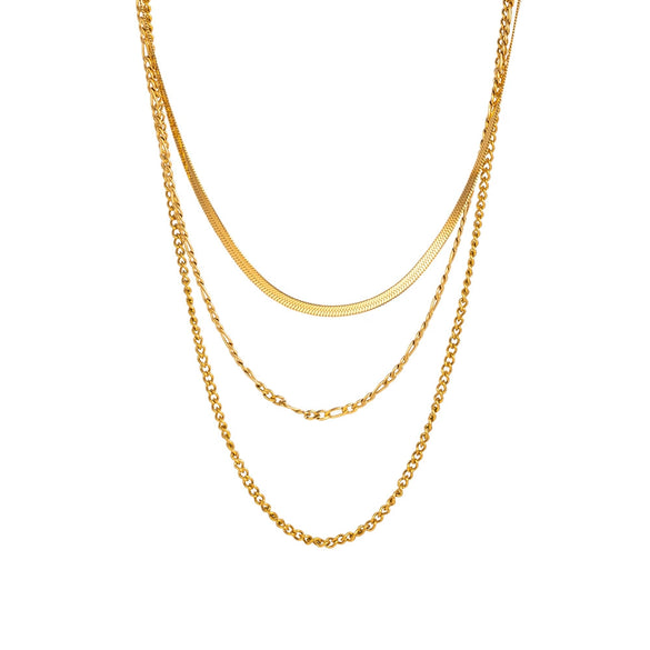 Wholesale Women's Geometric Titanium Steel Electroplated Snake Bone Chain Necklace In Ins Cold Style